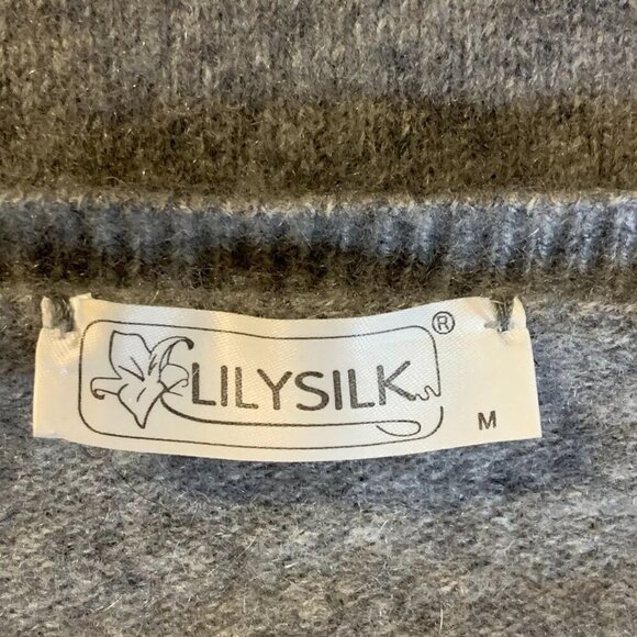 Lilysilk Women's 100% Cashmere V Neck Long‎ Sleeve Pullover Sweater Size M - Picture 7 of 12